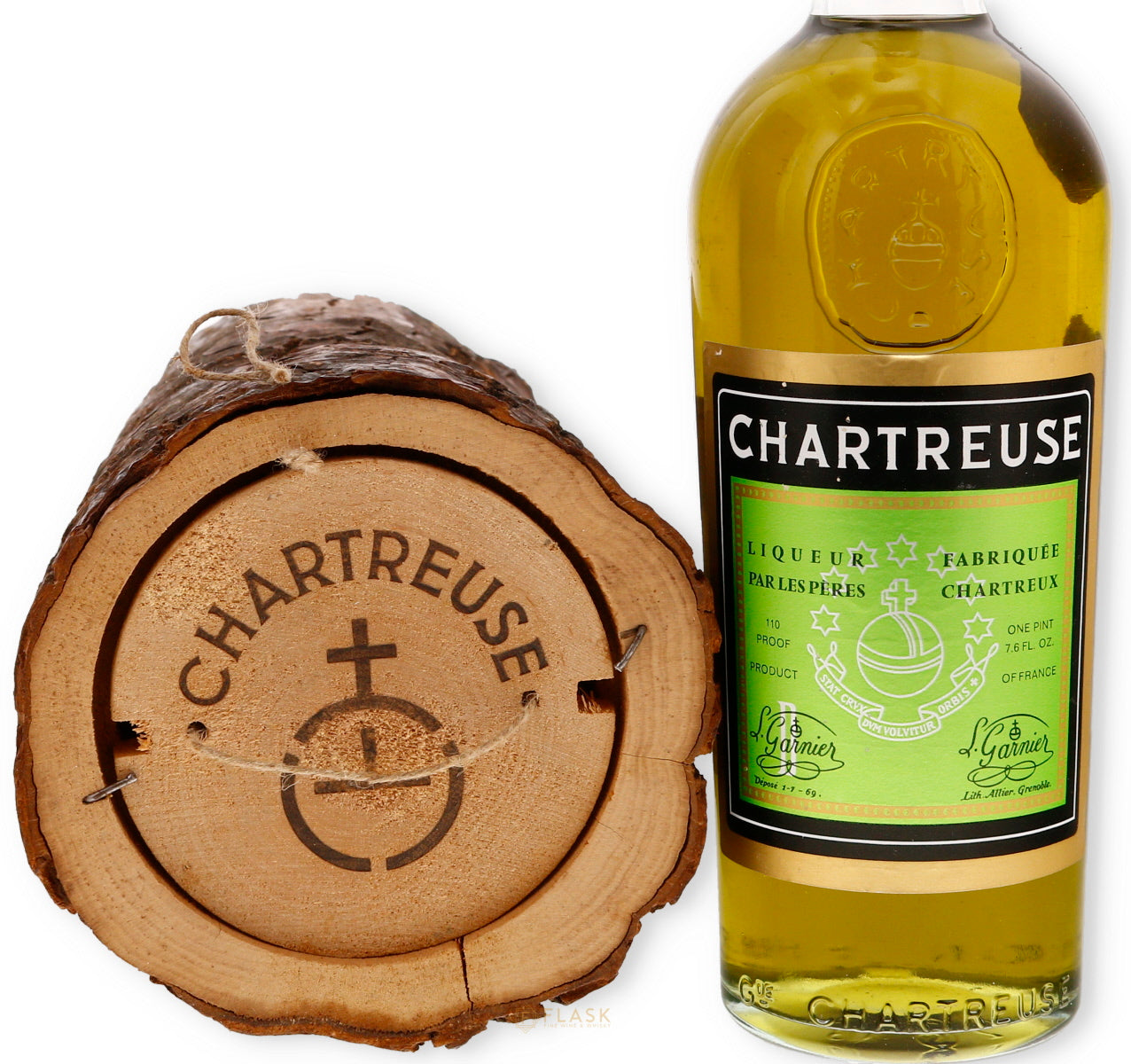 Chartreuse Voiron Green Vintage 1970s with Original Log