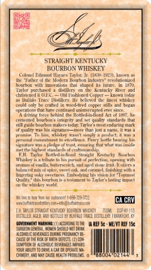 E.H. Taylor Bottled-in-Bond Bourbon / Buffalo Trace Antique Collection Fall 2025 Release
